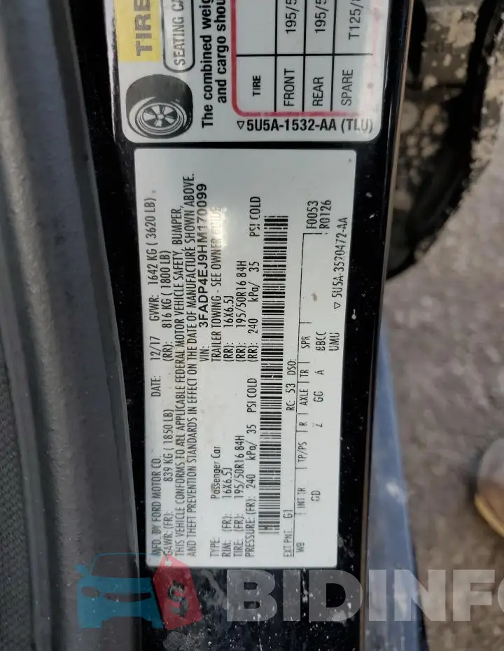 3FADP4EJ9HM170099 Photo# 12