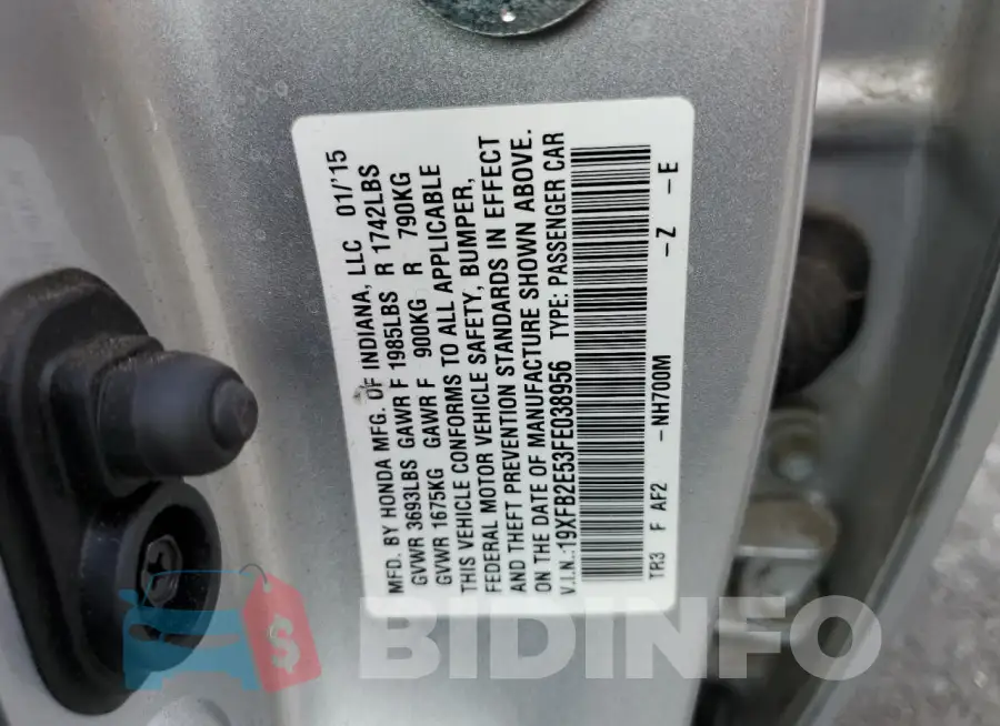 19XFB2E53FE038956 Photo# 12