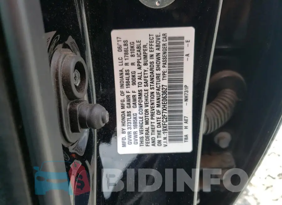 19XFC2F7XHE063627 Photo# 12