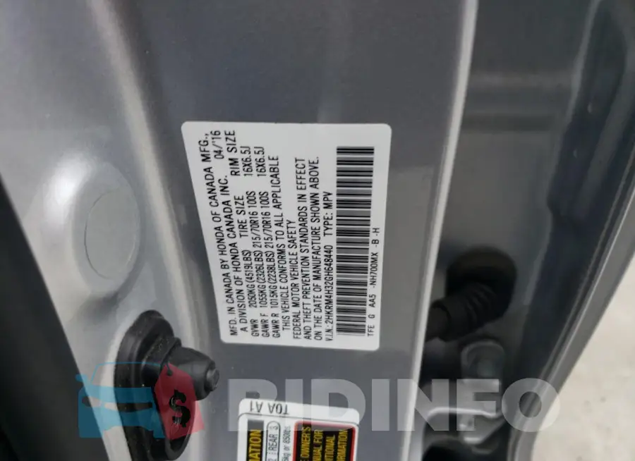 2HKRM4H32GH648440 Photo# 12