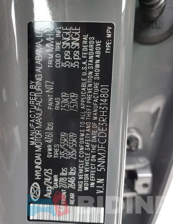 5NMJFCDE3RH314801 Photo# 12