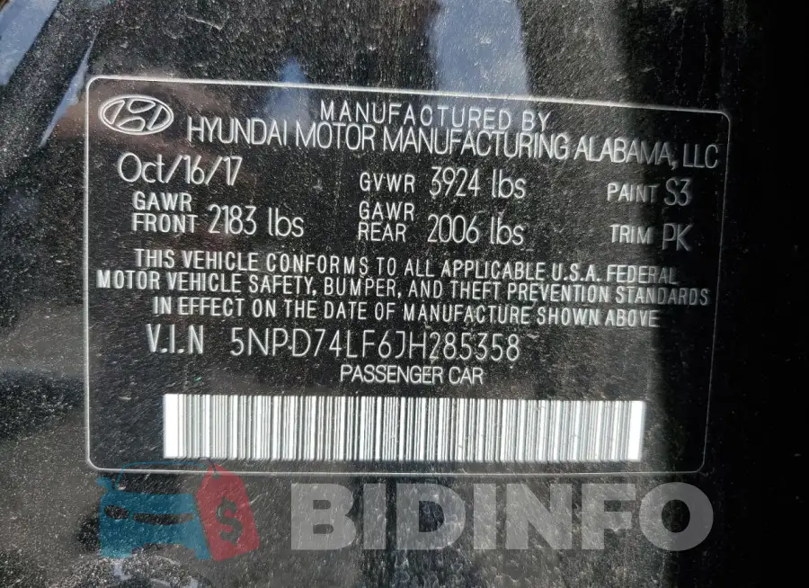 5NPD74LF6JH285358 Photo# 13
