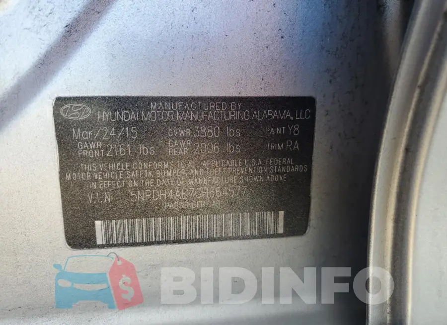 5NPDH4AE7GH664577 Photo# 12