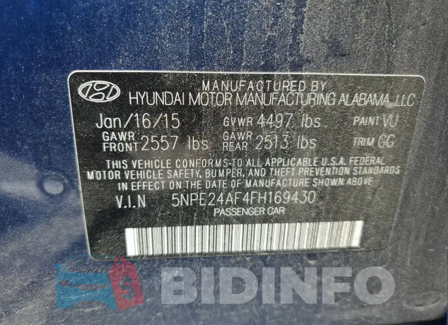 5NPE24AF4FH169430 Photo# 12
