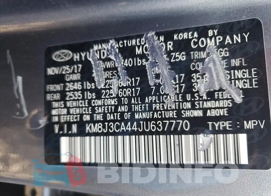 KM8J3CA44JU637770 Photo# 12