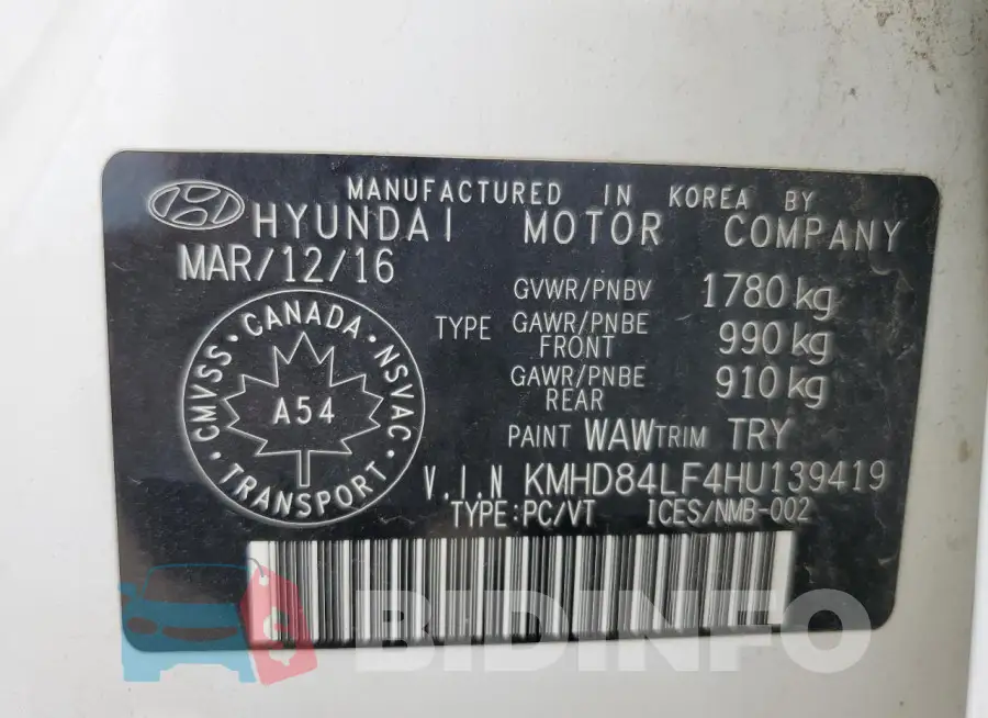KMHD84LF4HU139419 Photo# 12