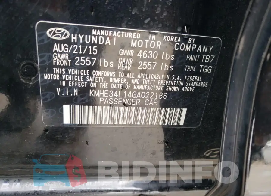 KMHE34L14GA022186 Photo# 13