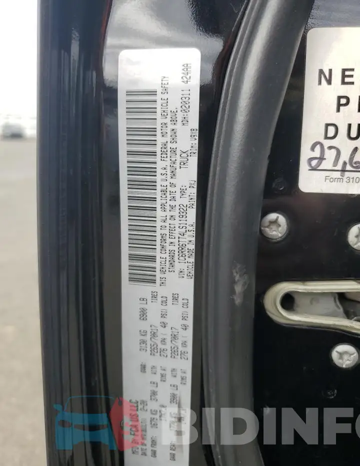 1C6RR6TT4LS119322 Photo# 13