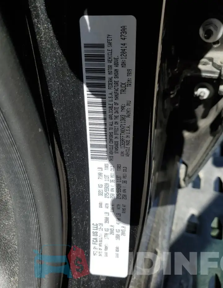 1C6SRFFTXKN711303 Photo# 12