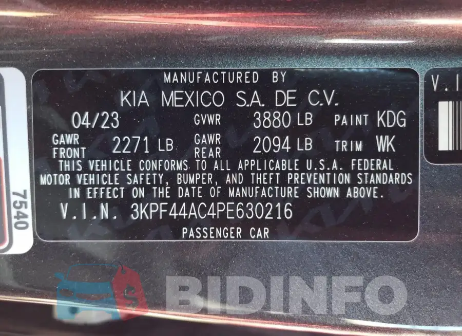 3KPF44AC4PE630216 Photo# 13