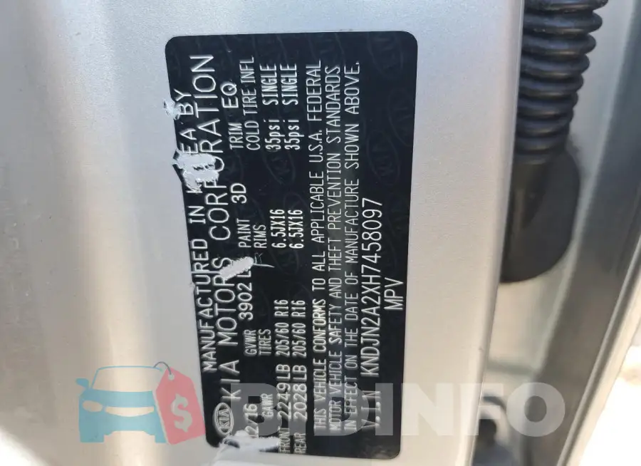 KNDJN2A2XH7458097 Photo# 13