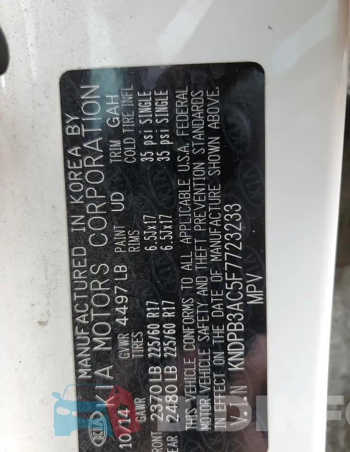 KNDPB3AC5F7723233 Photo# 13