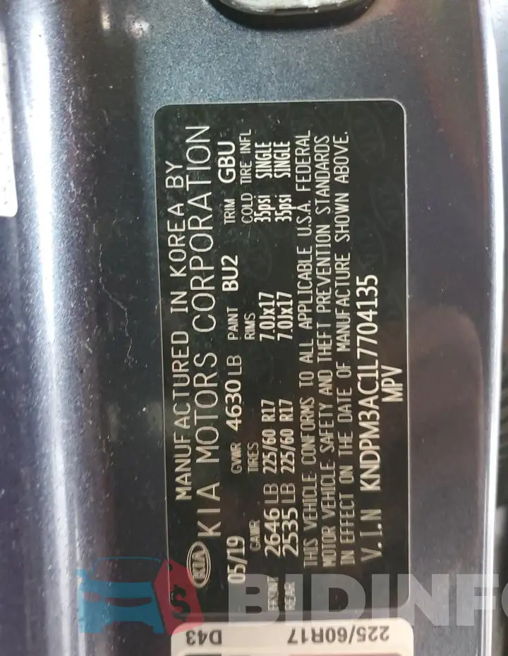 KNDPM3AC1L7704135 Photo# 12