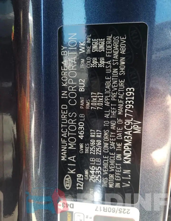 KNDPM3AC9L7793193 Photo# 13