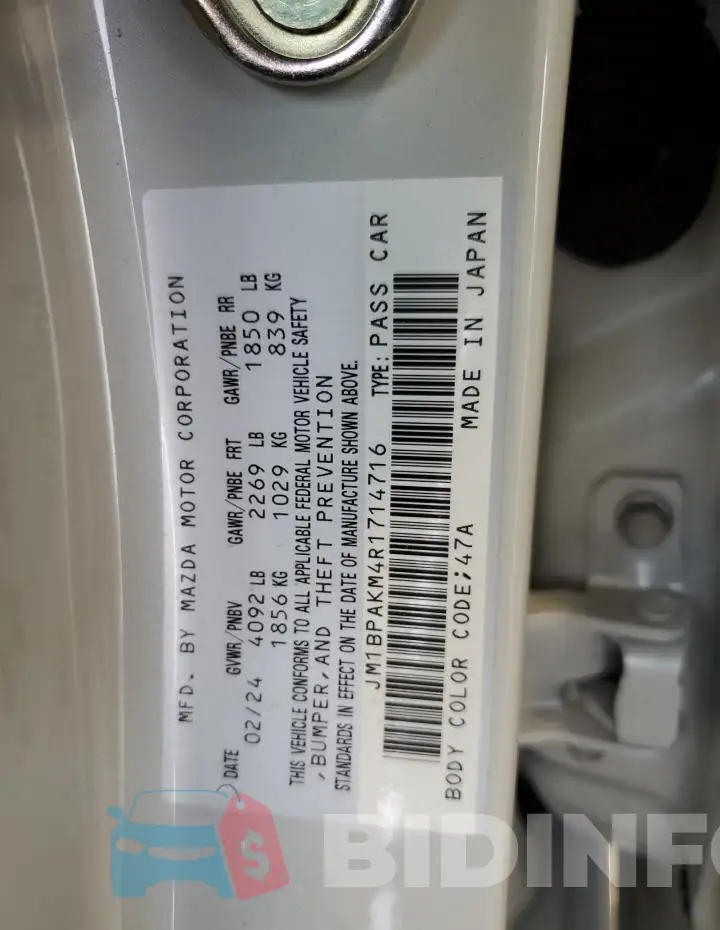 JM1BPAKM4R1714716 Photo# 13