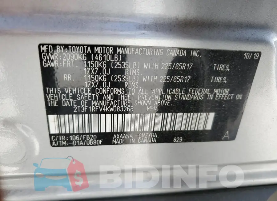 2T3F1RFV4KW083266 Photo# 13