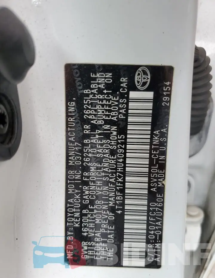 4T1BF1FK7HU409215 Photo# 13