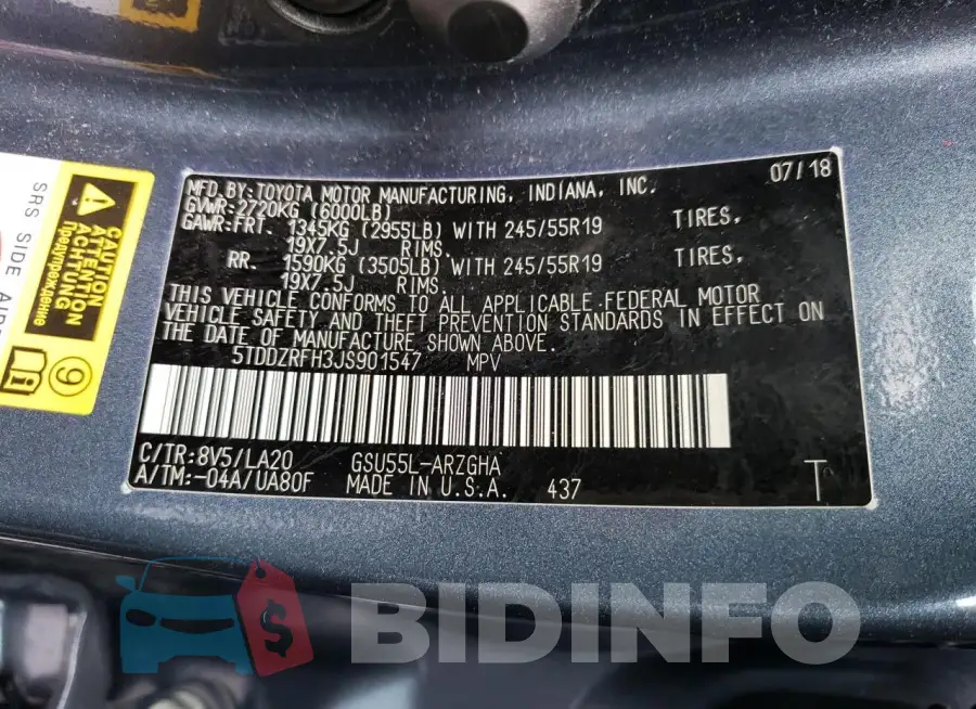 5TDDZRFH3JS901547 Photo# 13