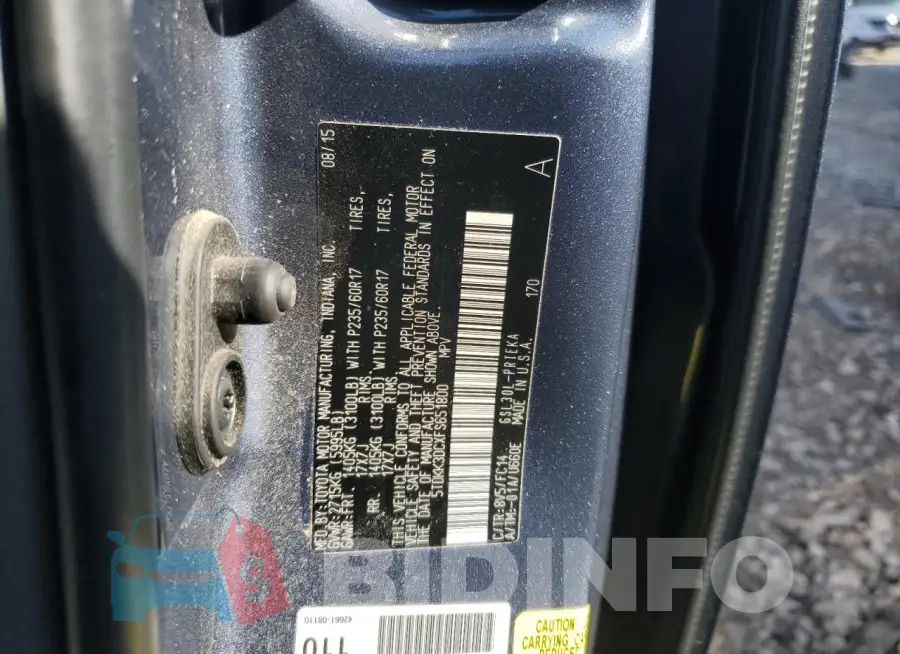 5TDKK3DCXFS651800 Photo# 13