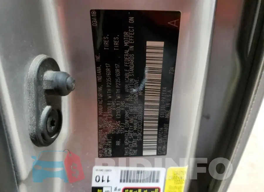5TDKZ3DC3JS930381 Photo# 13