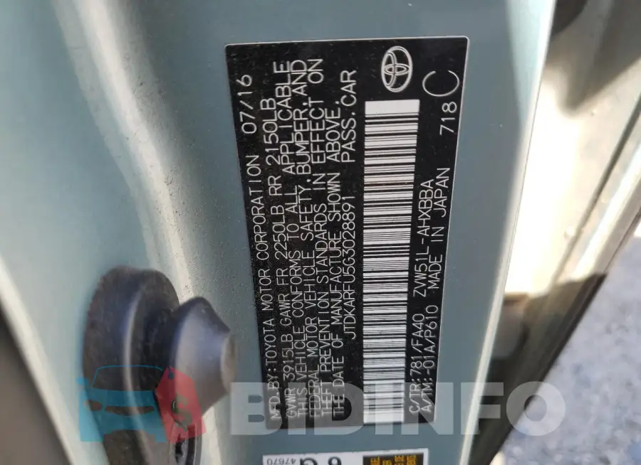 JTDKARFU5G3028891 Photo# 12