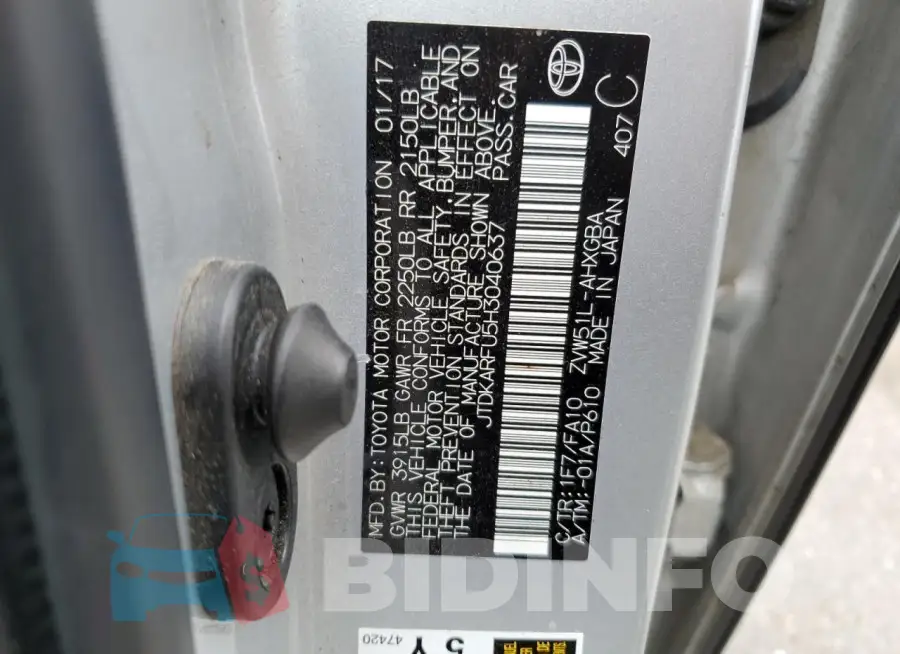 JTDKARFU5H3040637 Photo# 12