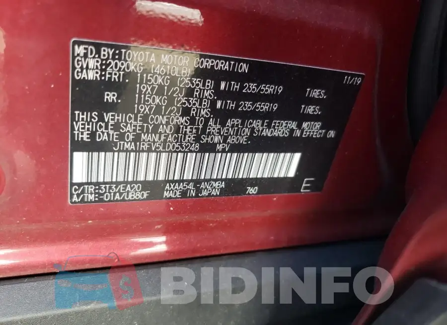 JTMA1RFV5LD053248 Photo# 12