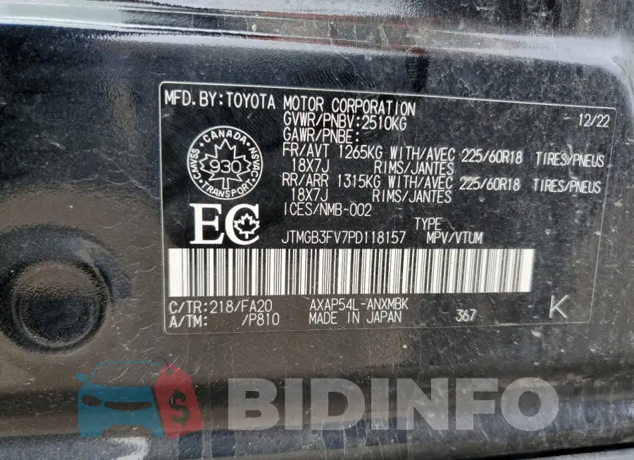 JTMGB3FV7PD118157 Photo# 12