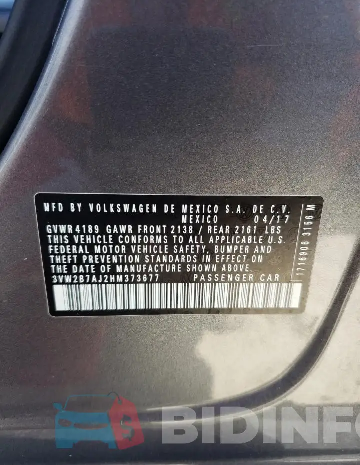3VW2B7AJ2HM373677 Photo# 12