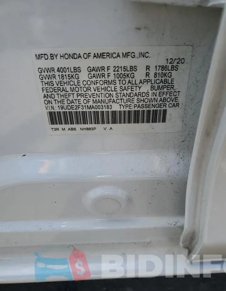 19UDE2F31MA003183 Photo# 12