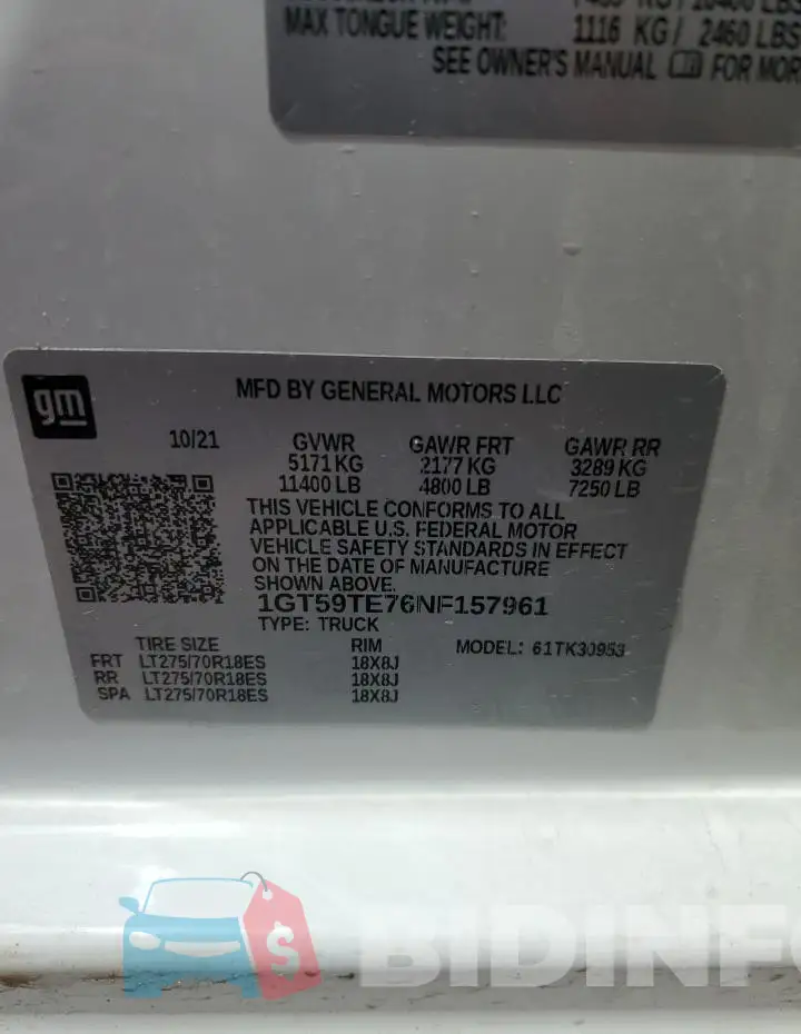 1GT59TE76NF157961 Photo# 12