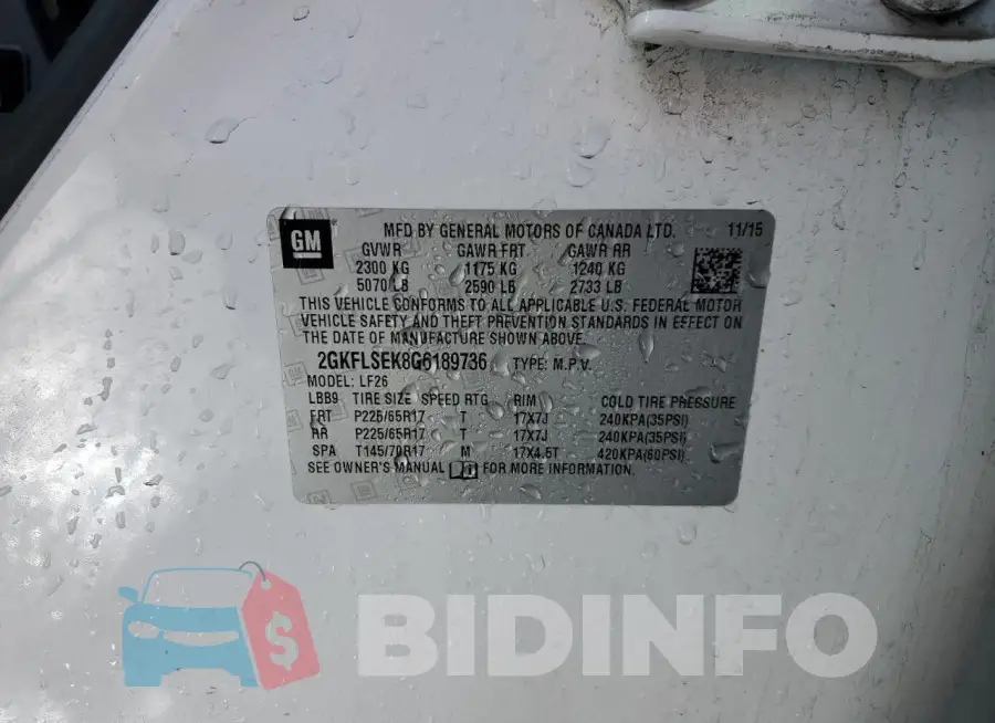 2GKFLSEK8G6189736 Photo# 13