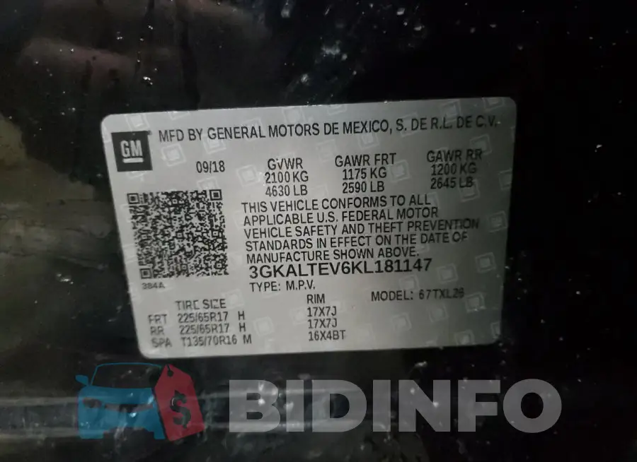 3GKALTEV6KL181147 Photo# 13