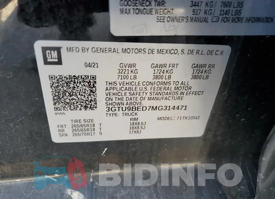 3GTU9BED7MG314471 Photo# 12