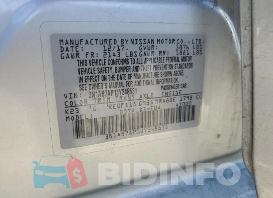 3N1AB7AP1JY248531 Photo# 12