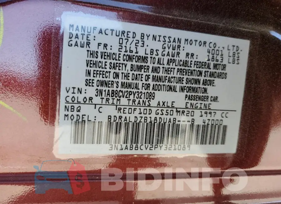 3N1AB8CV2PY321089 Photo# 12