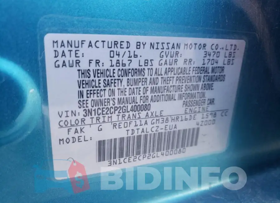3N1CE2CP2GL400080 Photo# 13