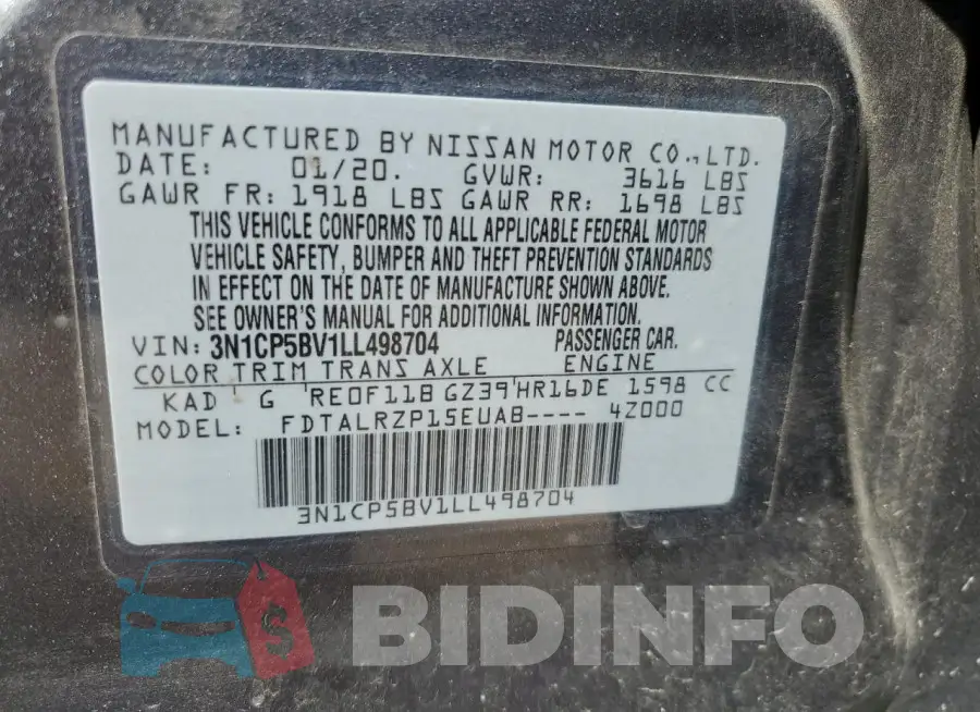 3N1CP5BV1LL498704 Photo# 12