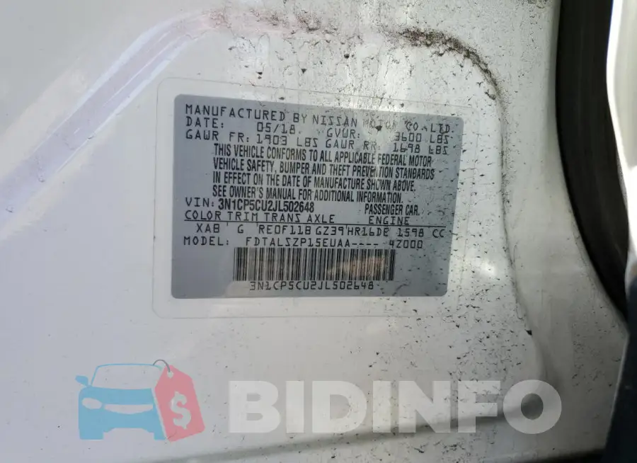 3N1CP5CU2JL502648 Photo# 12