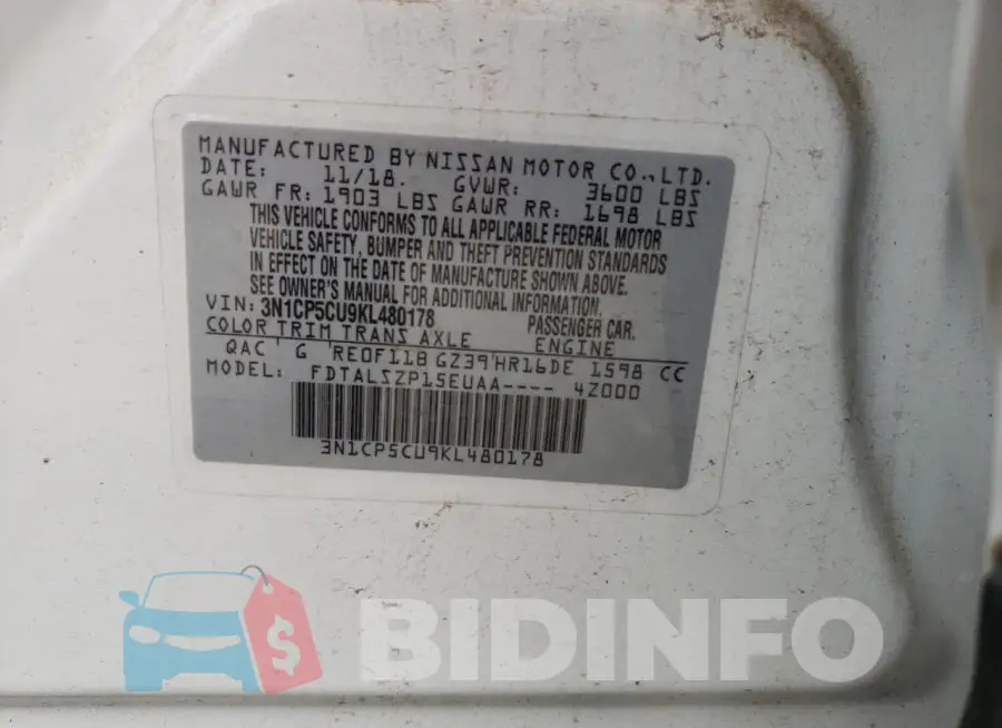 3N1CP5CU9KL480178 Photo# 12