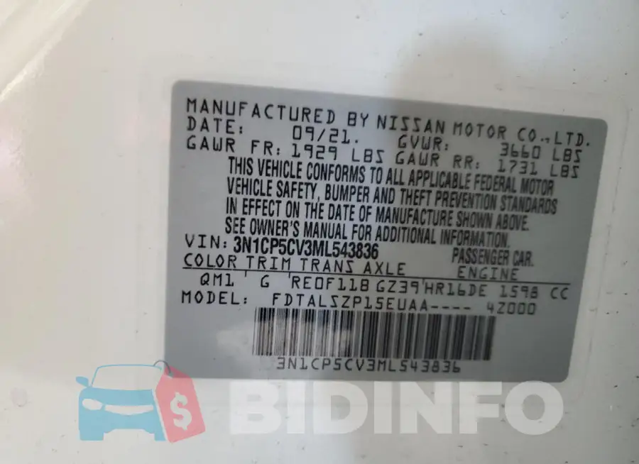 3N1CP5CV3ML543836 Photo# 12