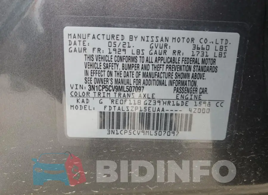 3N1CP5CV9ML507097 Photo# 13