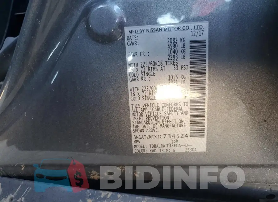 5N1AT2MTXJC734524 Photo# 12