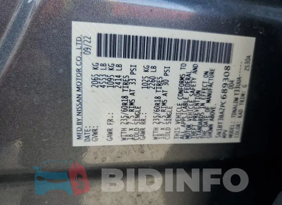 5N1BT3BA2PC689308 Photo# 12