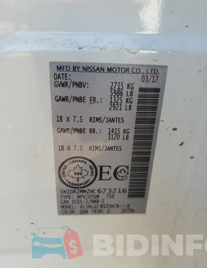 5N1DR2MM2HC673216 Photo# 13