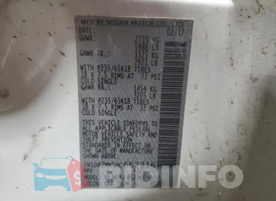 5N1DR2MN5HC662316 Photo# 13