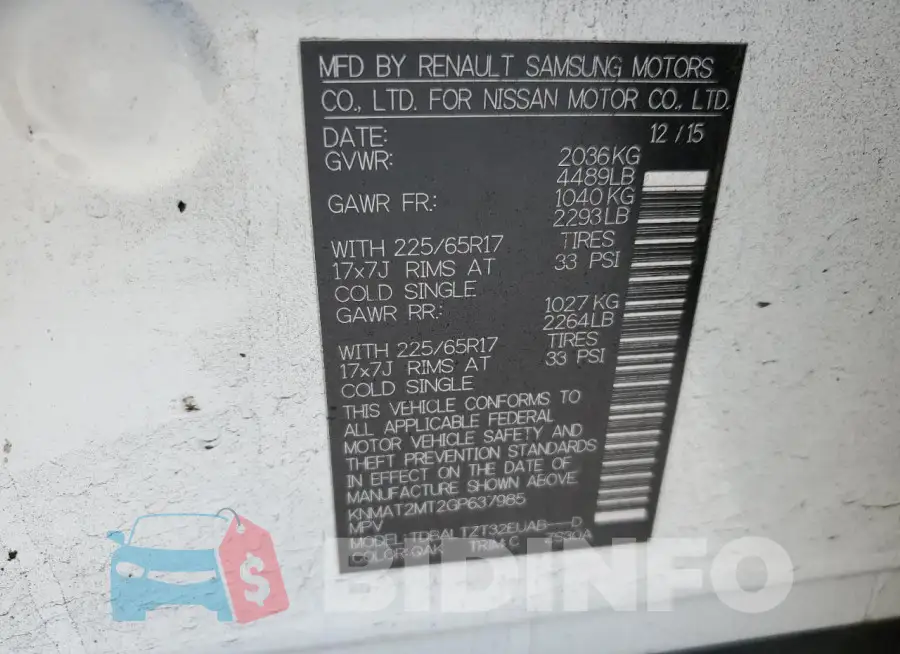 KNMAT2MT2GP637985 Photo# 12