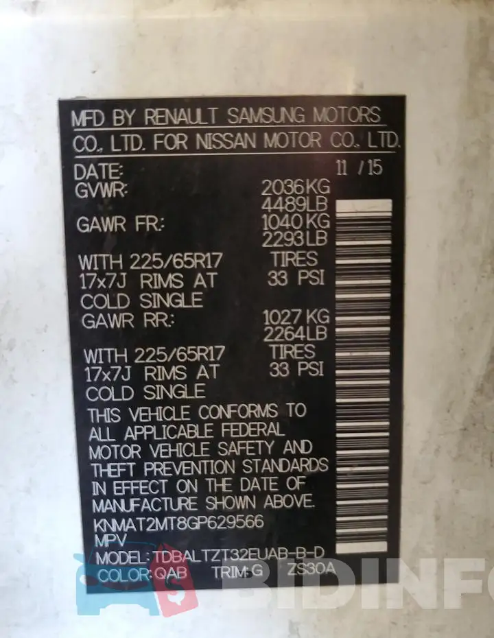 KNMAT2MT8GP629566 Photo# 12