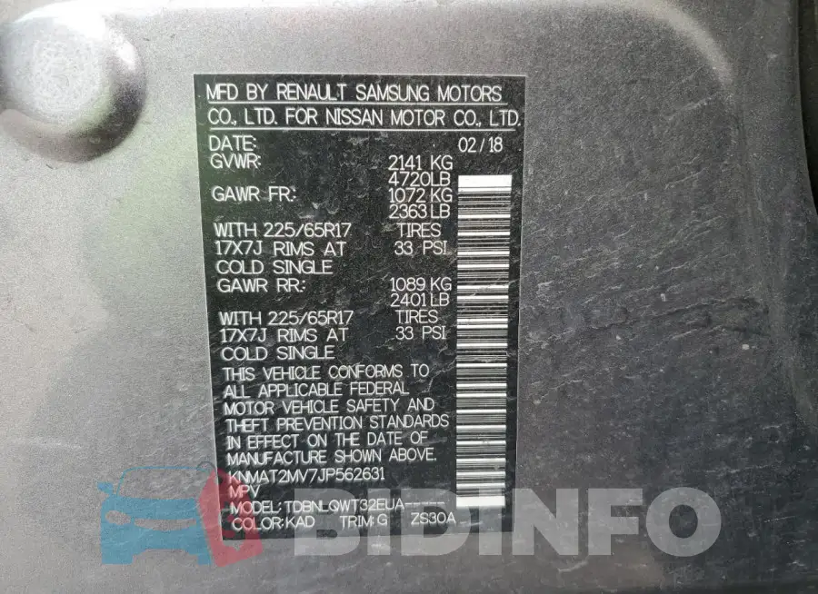 KNMAT2MV7JP562631 Photo# 13