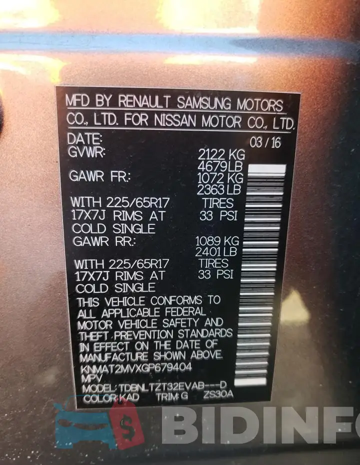 KNMAT2MVXGP679404 Photo# 12